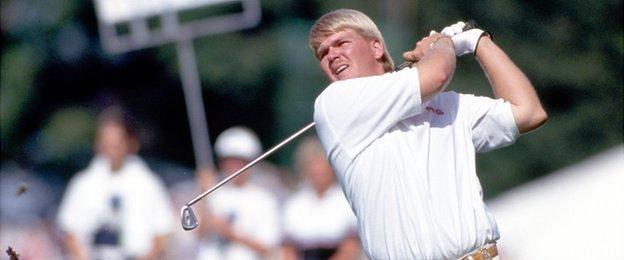 John Daly in action at Crooked Stick during the final round of the 1991 US PGA