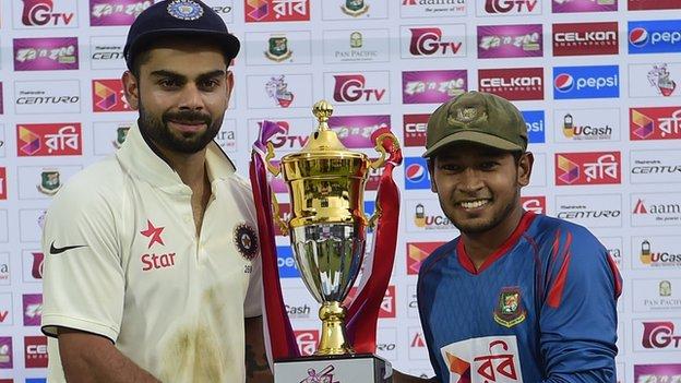India captain Virat Kohli and Bangladesh skipper Mushfiqur Rahim