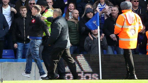 Paul Mitchell led away after attack on Jack Grealish at St Andrew's