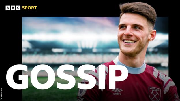 Declan Rice and the BBC Sport Gossip logo