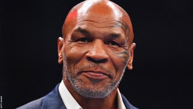 Former world heavyweight champion Mike Tyson was among the crowd for the Fury v Ngannou bill in Riyadh