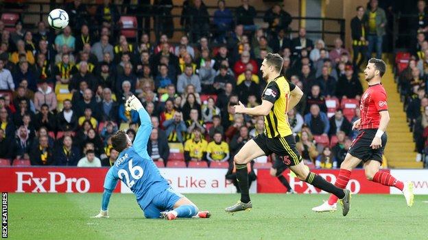 Shane Long scores the fastest ever Premier League goal in the Southampton versus Watford game