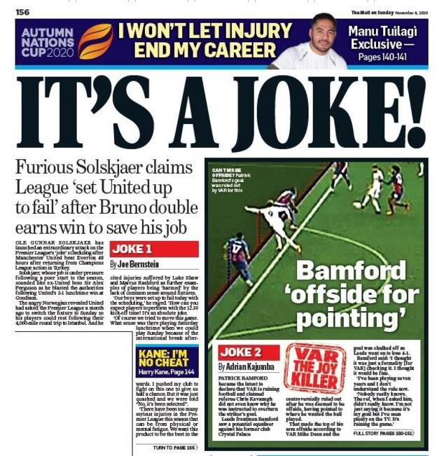 Sunday's back pages BBC Sport