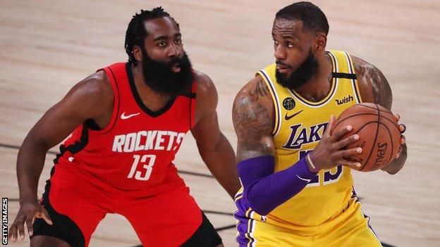 NBA play-offs: Los Angeles Lakers beat Houston Rockets to close in on Western Conference final - BBC Sport