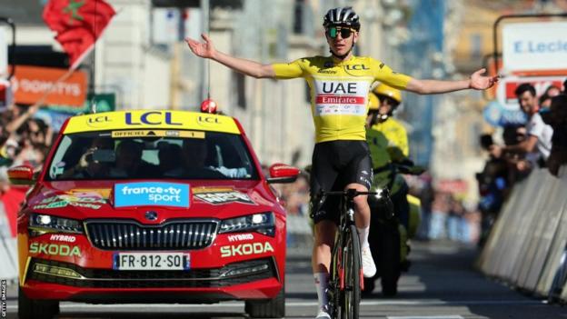 Tadej Pogacar wins stage eight of the 2023 Paris-Nice race