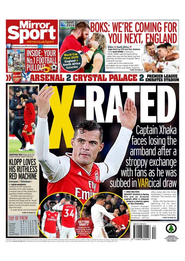 Monday's papers BBC Sport