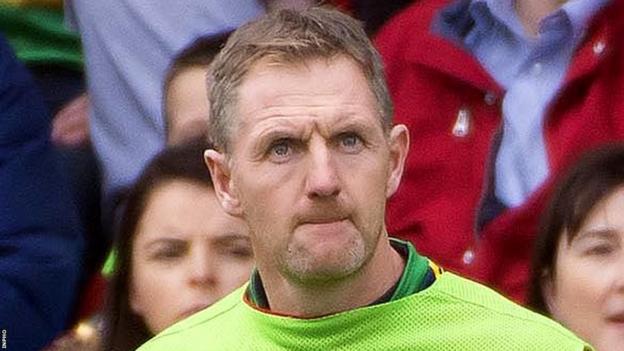 Gregory O'Kane watches Dunloy slip to defeat against Slaughtneil in the 2018 provincial semi-final