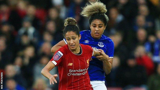 Courtney Sweetman-Kirk in action against Everton