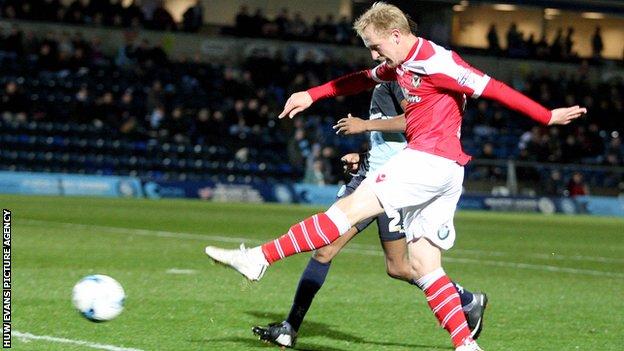 Scott Boden scores Newport's second against Wycombe