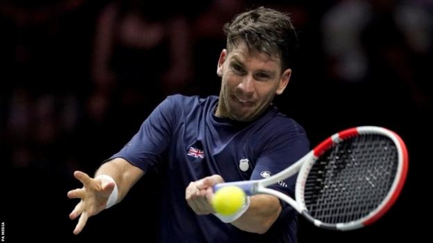 Cameron Norrie playing for Great Britain in the Davis Cup
