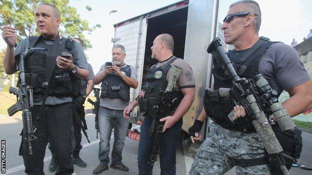 Security forces at Rio de Janeiro test event