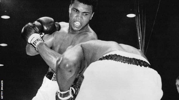 Muhammad Ali, then known as Cassius Clay, and Sonny Liston