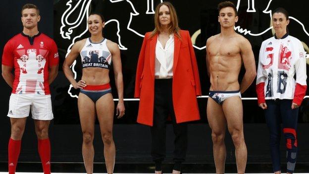 GB launch the kit or the Rio Games with Tom Mitchell, Jessica Ennis-Hill, Stella McCartney Tom Daley and Olivia Breen