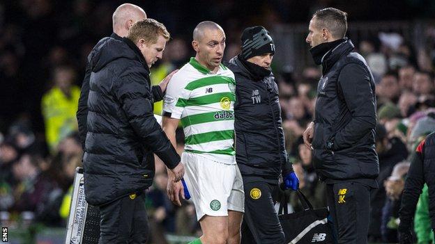 Brown was taken off as a precaution against St Mirren after tweaking his thigh