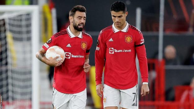 Bruno Fernandes and Cristiano Ronaldo