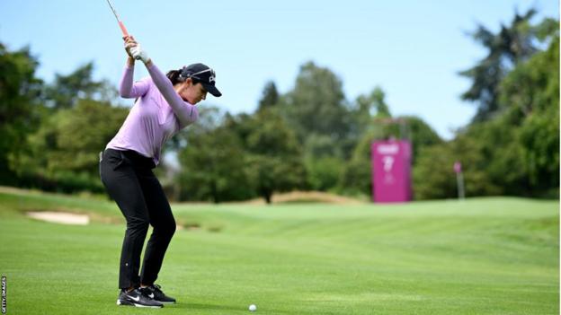 Paula Reto takes a shot during the Evian Championship