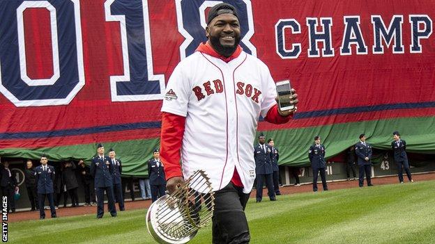 American League All-Star first baseman David Ortiz, of the Boston