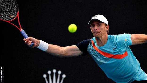 Kevin Anderson in action at the Australian Open