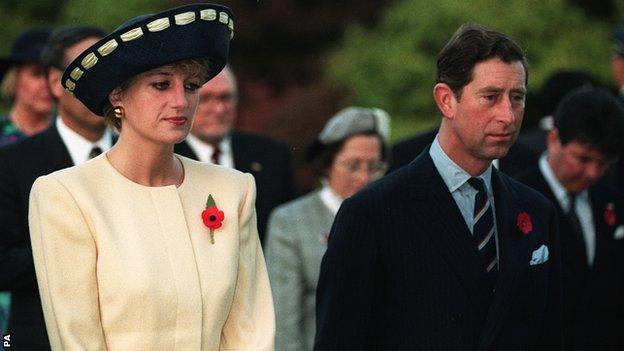 Princes Diana (left) and Prince Charles