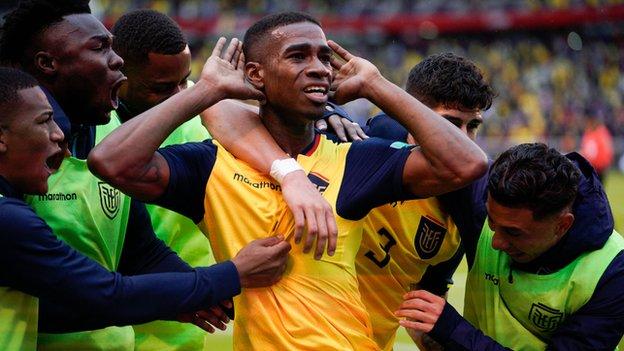 Ecuador's Felix Torres celebrates