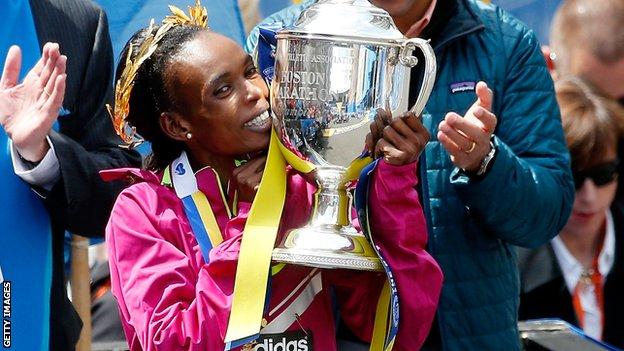Rita Jeptoo wins the Boston Marathon