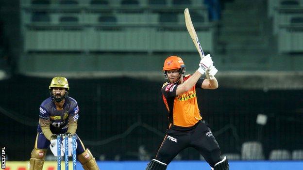 Jonny Bairstow hitting a shot for Sunrisers Hyderabad