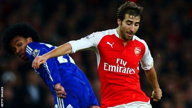 Mathieu Flamini in action for Arsenal
