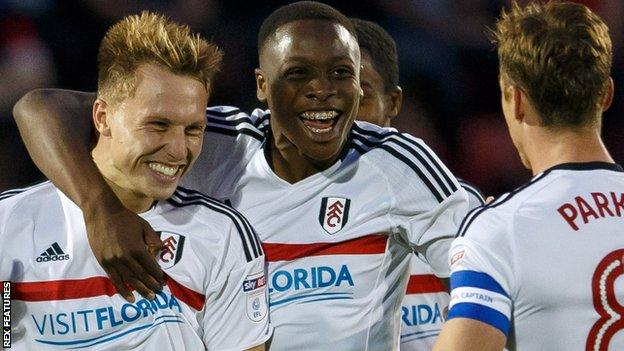 Cauley Woodrow celebrates