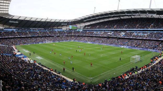 A general view of Etihad Stadium during Manchester City v Liverpool