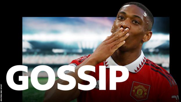 Anthony Martial and the BBC Sport Gossip logo