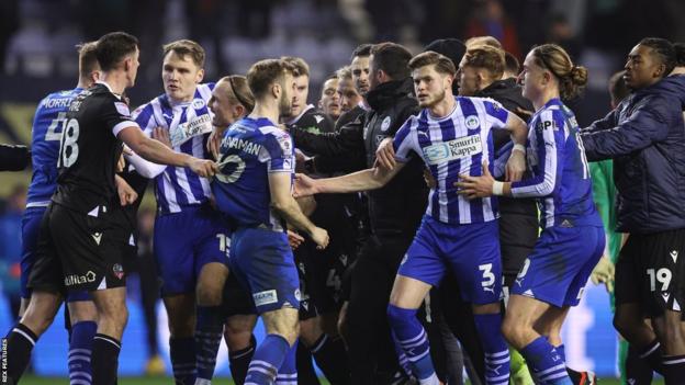 Wigan and Bolton clash following their League One fixture