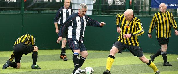 Grimsby Ancient Mariners take on Hornsea 3G in the Walking Football final during the FA People's Cup semi-final in Manchester