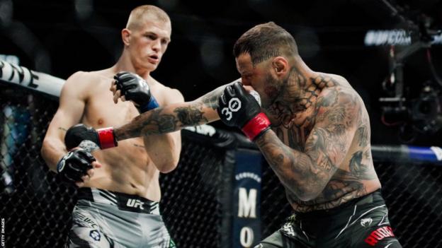 Ian Garry in action against Daniel Rodriguez in May.