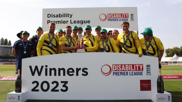 The Hawks celebrate winning the Disability Premier League