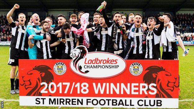 St Mirren celebrate promotion