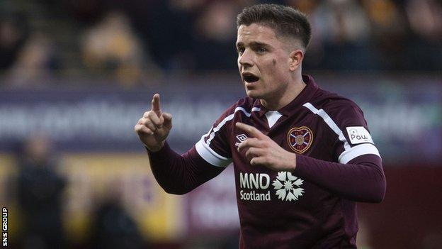 Hearts midfielder Cammy Devlin