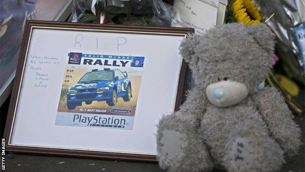 Colin McRae's funeral where fans paid tribute to the driver who had his own PlayStation game