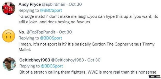Boxing fans on Twitter criticise Tommy Fury v Jake Paul, with one fan saying it "does boxing no favours.