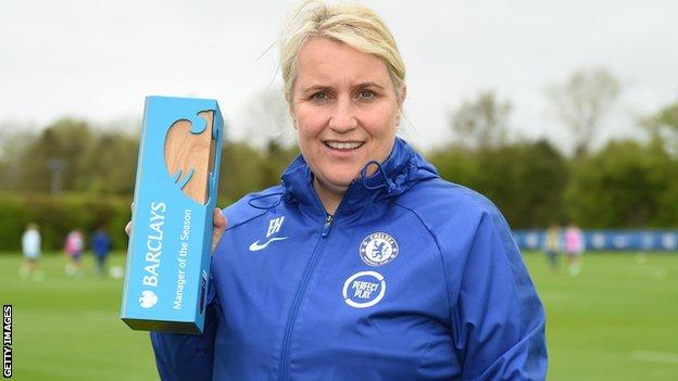 Emma Hayes was named the Women's Super League Manager of the Season in May