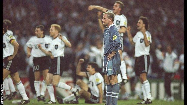 England against Germany in the 1996 penalty shootout