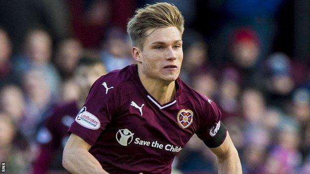 Gavin Reilly in action for Hearts