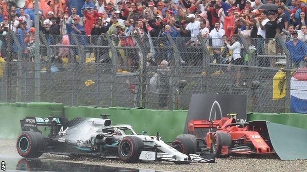 Max Verstappen wins German Grand Prix as Lewis Hamilton crashes - BBC Sport