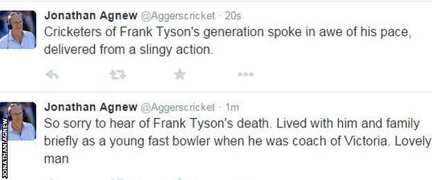 BBC cricket correspondent Jonathan Agnew