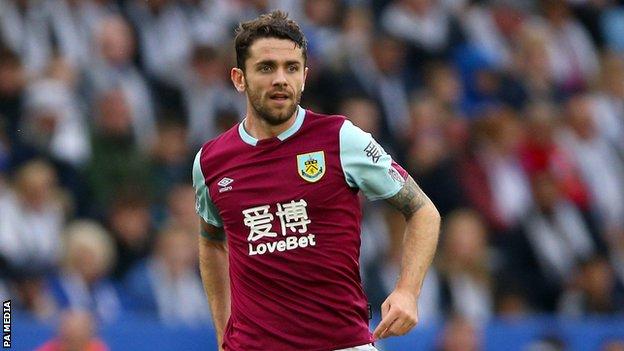 Burnley winger Robbie Brady playing in a match
