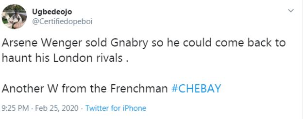 Serge Gnabry tweet