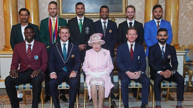 The World Cup captains with the Queen