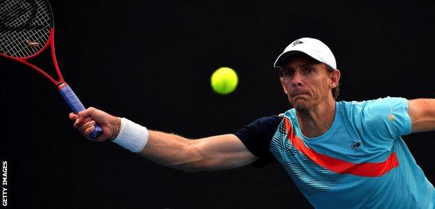 Kevin Anderson in action at the Australian Open