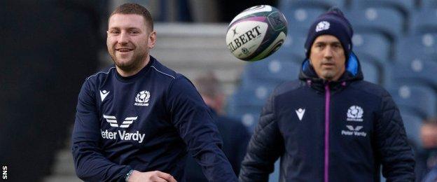 Scotland's Finn Russell in training