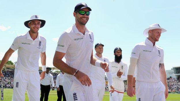 England leave the field after dismissing Australia