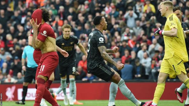 Mohamed Salah reacts to missing a penalty
